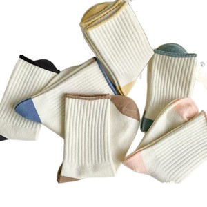 Women's Mid-Calf Socks Color-Blocked Simple Style Anti-Slip Breathable Spring Autumn Wear - Product Image 5