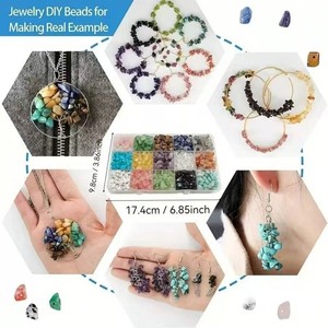 Perles en <span class=keywords><strong>pierre</strong></span> naturelle pour la fabrication de bijoux, kit DIY pour bracelet, perles irrégulières, cordon élastique, boîte d'accessoires - Product Image 6