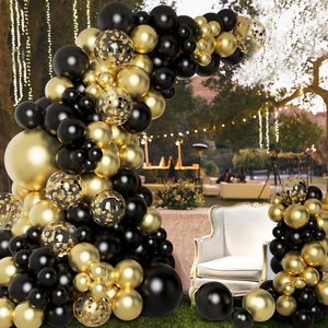Kit de guirlande de ballons <span class=keywords><strong>noir</strong></span> et or arc de ballons pour anniversaire remise des diplômes nouvel an retraite anniversaire de mariage - Product Image 4