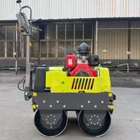 Rouleau compresseur routier de 0,5 à 0,6 tonne, mini-rouleau vibratoire à double tambour, à moteur diesel, pour asphalte, à conducteur marchant