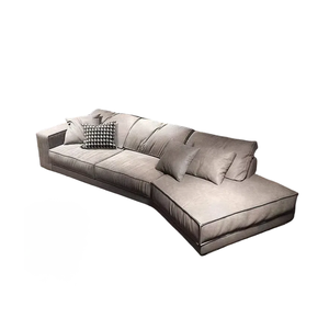 Sofá Seccional Modular Extensible de Forma Rectangular, Tela Escarchada, Relleno de Esponja, Diseño Minimalista Budapest para Apartamento o Villa - Product Image 4