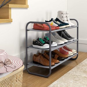 Étagère à chaussures en métal empilable avec étagères en tissu Organisateur de salon pour placard d'entrée de chambre et rangement de couloir - Product Image 6