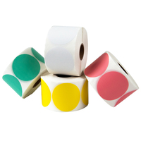 Étiquette autocollante ronde thermique couleur personnalisée, rouleau d'étiquettes thermiques compatibles avec l'imprimante thermique rose