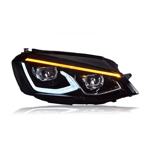 Pour VW <span class=keywords><strong>Golf</strong></span> <span class=keywords><strong>7</strong></span> MK7 2013-<span class=keywords><strong>2017</strong></span> Accessoires de phare avant de voiture Phare LED <span class=keywords><strong>Golf</strong></span> 8 Assemblage avec conception à double lentille État - Product Image 2