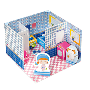 Chambre cuisine salle de bain enfants Puzzles papier bricolage Intelligence jouets heureux salon <span class=keywords><strong>Puzzle</strong></span> 3D pour enfants fête faveurs EXW - Product Image 4