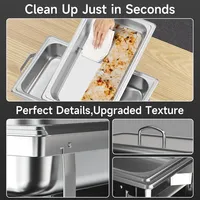 Luxe rechthoekige chafing dish van 8QT food grade roestvrij staal voor bruiloftbuffet, voedselwarmerset, spiegelpolijsten, geschikt voor hotels.