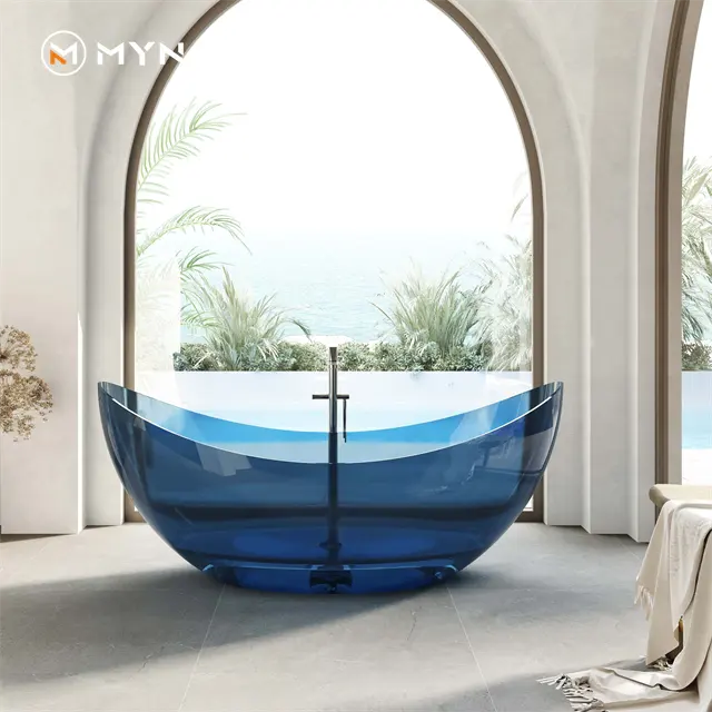 High Quality Independent Bathtub Modern Style Acrylic Transparent Resin Bathtub Independent Bathtub