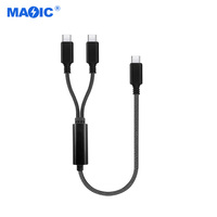 USB C 2-en-1 100W PD double adaptateur de charge rapide 1.5M 100W USB C câble de charge PVC aluminium tressé double câble de transfert de données rapide