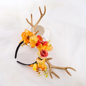 Nueva Tendencia, Diademas Navideñas Europeas en Oferta, Lindas Diademas <span class=keywords><strong>de</strong></span> Tela y Plástico con Astas <span class=keywords><strong>de</strong></span> Reno para Fiestas - Product Image 5