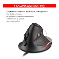 Ratón Vertical con Cable USB ZELOTES T-30, Óptico, para Diestros, con Diseño Ergonómico y Soporte para la Muñeca para Evitar el Estrés en la Mano