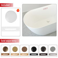 Baignoire en acrylique Kinglauren 100-170cm couleur marbre blanc autoportante Texture luxueuse standard ue avec drain pour salle de bain