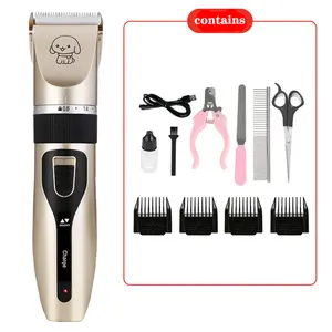 Black Rechargeable Oneisall Low Noise Stainless Steel Dog Pet Hair And Nail Grooming Clipper Kit