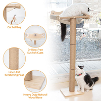 WDF Étagères de fenêtre pour chat en bois griffoir perchoir de lit surélevé robuste nid pour animaux de compagnie meubles d'intérieur pour hamac amusant pour chat