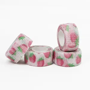 Custom Pattern Cute Multifunctional Protective Muscle Wrap Elastic Breathable Strawberry finger bandage with