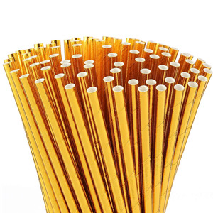 Pailles en papier biodégradables écologiques noires jetables pour la plage, emballées individuellement - Product Image 1