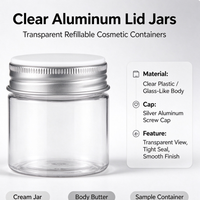 Pot en plastique pour crème avec couvercle en aluminium, pot pour masque facial, pot pour crème pour le visage, emballage en plastique pour crème corporelle