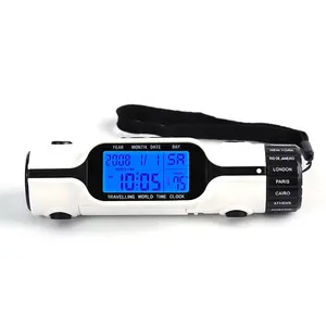 KH-CL018 LCD Digital Display 18 Countries World Multi Time Zone Travel Alarm Clock with Flashlight