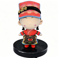 Maßgefertigtes Chinesisches Ethnisches Plüsch-Puppenkostüm mit Blumenstickerei, Komplettes Outfit-Set für Charakter-Stofftier-Maskottchen, Verziertes Verkleidungs-Set