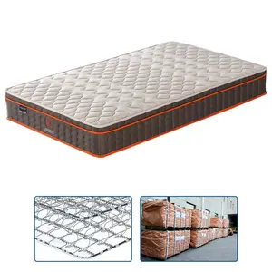 Colchón para dormir OEM/ODM, cama de 10 pulgadas, colchón de resorte continuo, barato, tamaño King