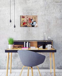 Vải Tường Nghệ Thuật Đóng Khung Tranh Banksy Nghệ Thuật Tường Nghệ Thuật Cho Phòng Ngủ Tác Phẩm Nghệ Thuật Hình Đầy Màu Sắc Đường Phố <span class=keywords><strong>Graffiti</strong></span> Trang Trí Nội Thất - Product Image 3