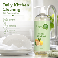 Savon à vaisselle liquide écologique biologique sans paraben, nettoyant multi-usages pour la vaisselle, la cuisine et la salle de bain, Gleditsia Sinensis, citron