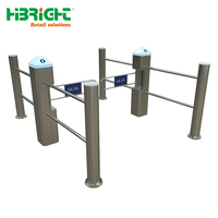 Gerbang Putar Supermarket Bahan Stainless Steel Sensor RFID/QR/Wajah/ESD Kontrol Akses Motor Brushless Proteksi IP55 2 Arah