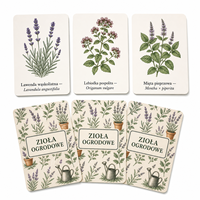 Cartes d'apprentissage botanique sur les herbes de jardin polonaises personnalisées, boîte à tiroir rigide, bilingue latin, écologique, durable, portable, en papier pour toute la famille