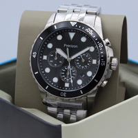 Jam Tangan Quartz Tiga Jarum Pria dari Baja Tahan Karat dengan Tampilan Tanggal dan Dial Multifungsi 42mm Tali 22mm