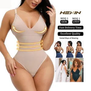 Nieuwste Ontwerp Plus Size Vrouwen Nude Push-Up Borst Sexy String Bodysuit Buik Controle Shapewear Bodysuit Voor Vrouwen