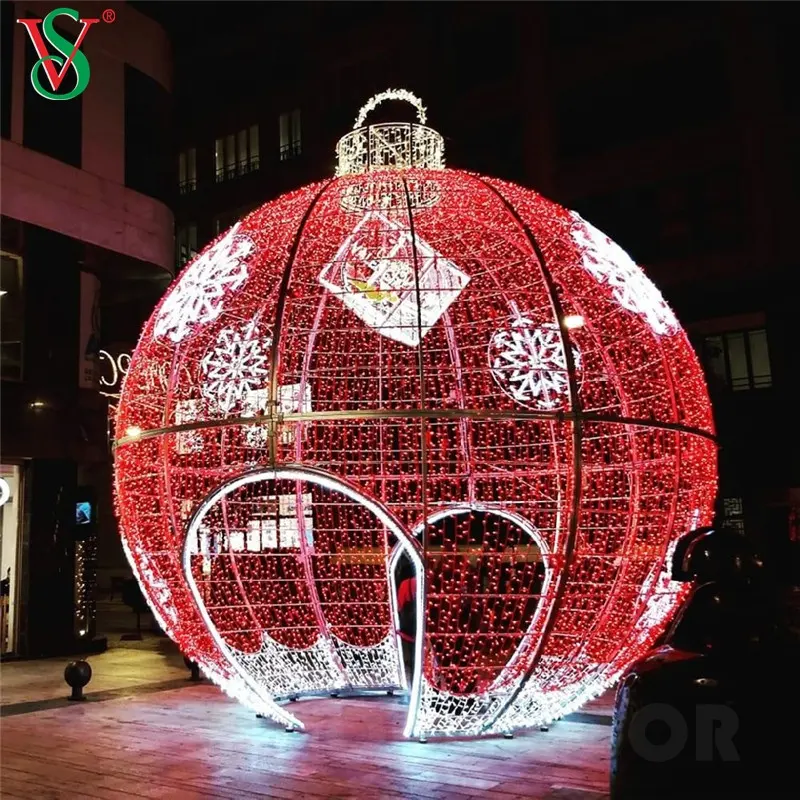 2022 New Year Decoration Led 5m Large Ball Sculpture Christmas Giant Bauble Motif Lights
