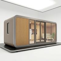 Cabane Apple préfabriquée moderne et élégante, maison capsule modulaire résistante au vent et à l'eau avec intérieur complet pour hôtel et glamping