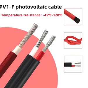Câble Solaire Photovoltaïque DC Certifié TUV PV1f XLPE 4mm 6mm 10mm en Cuivre Étamé PVC pour Contrôle Électrique Industriel - Product Image 3