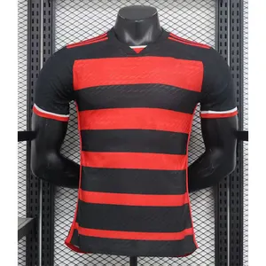 Camisa de futebol Flamenco de alta qualidade 2024-25 Brasil. Camiseta de futebol Flamenco vermelho e preto uniforme de futebol sublimação