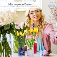 Vases cylindriques en verre, ensemble de 3 centres de table décoratifs pour la maison ou le mariage par Royal import