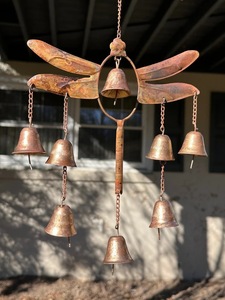 Carillon à vent libellule pour <span class=keywords><strong>jardin</strong></span> avec clochettes – Décoration extérieure en laiton, magnifiquement conçu, coloré – Offre spéciale - Product Image 6