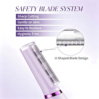 Appareil d'exfoliation faciale rechargeable OEM ODM avec lumière LED, outil de dermaplaning sonique pour l'élimination des poils de pêche et des poils du visage