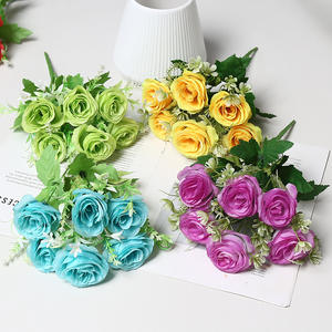 Ramos de Peonías Artificiales al por Mayor, <span class=keywords><strong>6</strong></span> Cabezas, Ramos de Rosas de Seda para Decoración de Bodas y Fiestas - Product Image 3