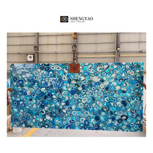 Precio de fábrica, venta al por mayor, grandes losas de ágata translúcida de <span class=keywords><strong>piedra</strong></span> semipreciosa retroiluminada pulida Natural - Product Image 3