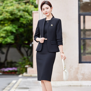 Women's Blazer Solid Color Worsted Anti-Wrinkle Professional Suit Jacket For Office Workwear - Product Image 3