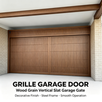 Porte de garage inclinable en aluminium rouge mat, porte de garage électrique à lattes verticales pour projet résidentiel