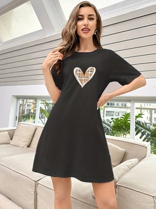 KISS ME ANGEL <span class=keywords><strong>Camicia</strong></span> <span class=keywords><strong>da</strong></span> <span class=keywords><strong>Notte</strong></span> Estiva Sottile e Sexy in Seta di Latte con Stampa <span class=keywords><strong>a</strong></span> Cuori, Maniche Corte, Indossabile Anche Come <span class=keywords><strong>Camicia</strong></span> <span class=keywords><strong>da</strong></span> <span class=keywords><strong>Notte</strong></span> Esterna - Product Image 5