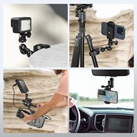   Kit de fixation pour caméra, bras articulé avec pince, super pince avec filetages antidérapants, pour GoPro, webcam, caméra