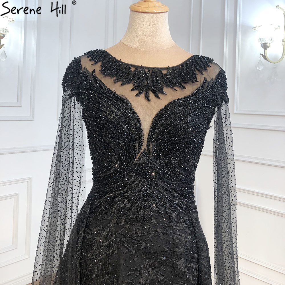 Shop Green Cape Sleeves Overskirt Evening Gowns by Serene Hill
