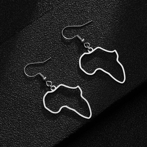 Women Ethnic Africa Map Outline <b>Earrings</b> Stainless Steel Hollow African Continent Dangle <b>Hook</b> <b>Earrings</b> Fashion African Jewelry - Product Image 3
