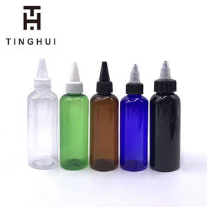 Bouteille en plastique transparente à col pointu de différentes couleurs, bouteille à presser - Product Image 5