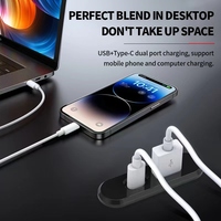 Station de charge rapide PD multi-ports intégrée, double sortie USB-A et Type-C, 10W, chargeur de bureau à rotation 360° pour montage sur bord