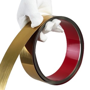 Tùy chỉnh gương trang trí gốm Cạnh Tường độ bám dính gạch thép không gỉ vàng kim loại TRIM Strip tự dính trang trí TRIM - Product Image 2