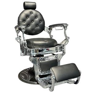 Fauteuil de Barbier Belmont Classique Vintage en Fer et Aluminium avec Pompe Hydraulique et Fonction Inclinable pour <span class=keywords><strong>Salon</strong></span> de Coiffure - Product Image 1