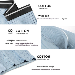 <strong>Men's</strong> Mid-Rise Ice Silk Spandex Knitted Boxer <strong>Briefs</strong> Comfortable Breathable Eco-Friendly Non-Woven Anti-Bacterial Hollow 4XL 5XL - Product Image 4