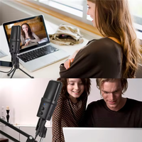 Microphone à condensateur USB professionnel - Microphone filaire léger de qualité studio pour chant, conférence, jeux vidéo